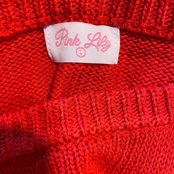 New in Packaging Pink Lily Red Oh What Fun Sweater Size L - Picture 7 of 9